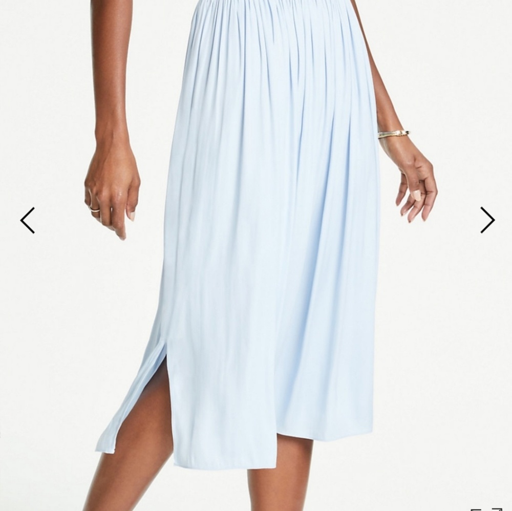 Light blue cotton blend skirt